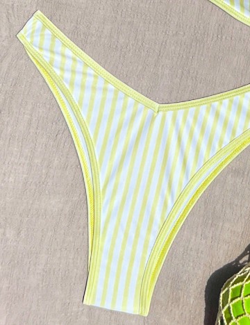Costum de baie SHEIN, galben/alb