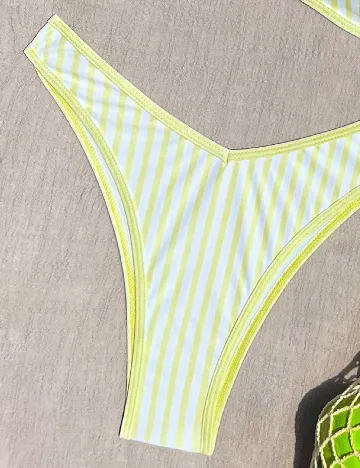 Costum de baie SHEIN, galben/alb