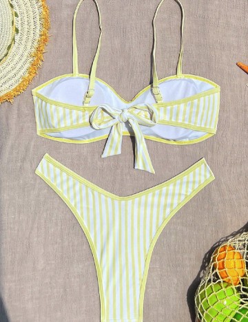 Costum de baie SHEIN, galben/alb