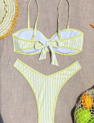 Costum de baie SHEIN, galben/alb