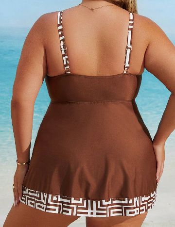 Costum de baie SHEIN CURVE, maro