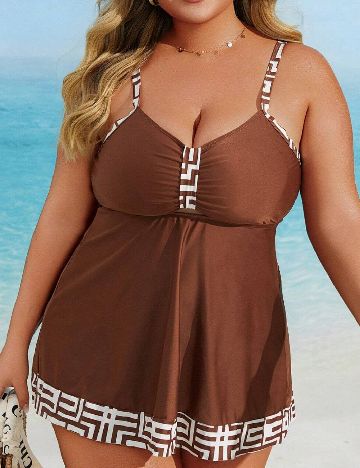 Costum de baie SHEIN CURVE, maro
