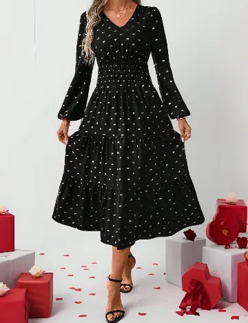 Rochie medie SHEIN, negru/auriu
