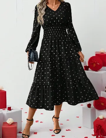 Rochie medie SHEIN, negru/auriu