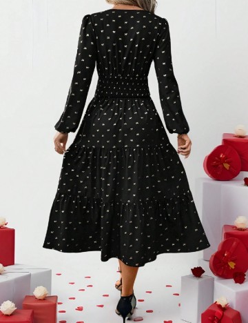 Rochie medie SHEIN, negru/auriu