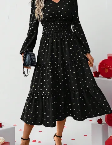 Rochie medie SHEIN, negru/auriu