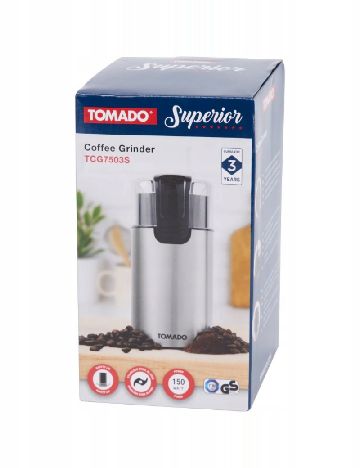 Râșniță electrică de cafea, 150W TOMADO, argintiu