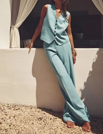 Pantaloni Zara, albastru deschis