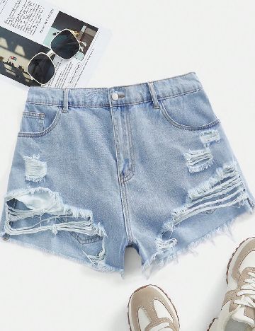 Pantaloni scurti SHEIN CURVE, albastru