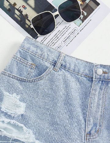Pantaloni scurti SHEIN CURVE, albastru