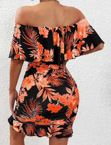 Rochie scurta SHEIN, portocaliu/negru