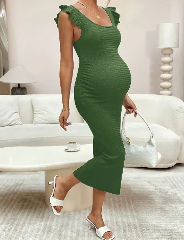 Rochie lunga SHEIN Maternity, verde