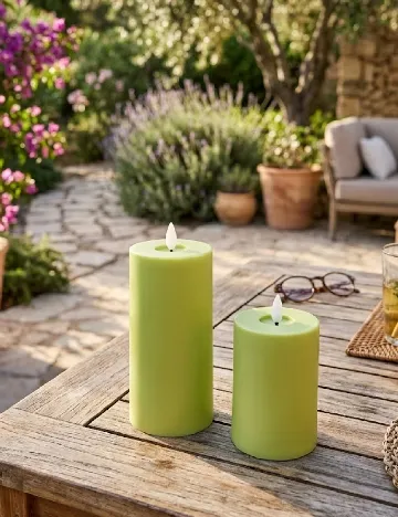 Set lumanari LED 2 bucati, verde