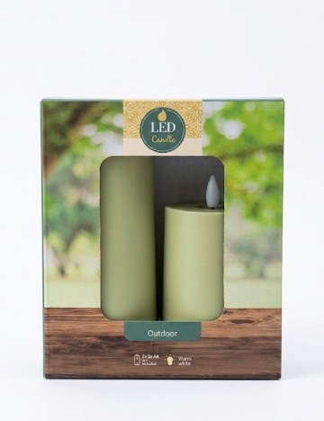 Set lumanari LED 2 bucati, verde