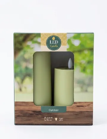 Set lumanari LED 2 bucati, verde