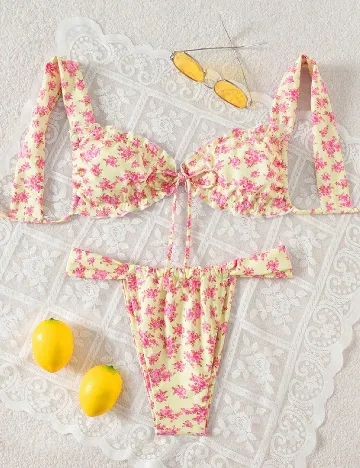Costum de baie SHEIN, floral print