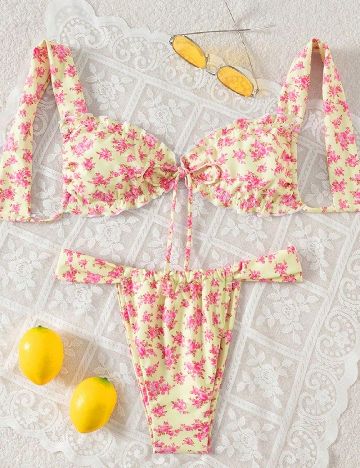 Costum de baie SHEIN, floral print