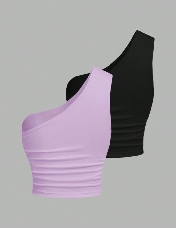 Set topuri 2 bucati SHEIN, negru/mov