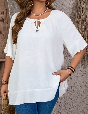 Bluza Emery Rose Curve, alb