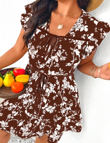Rochie scurta SHEIN CURVE, maro
