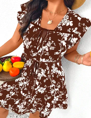 Rochie scurta SHEIN CURVE, maro