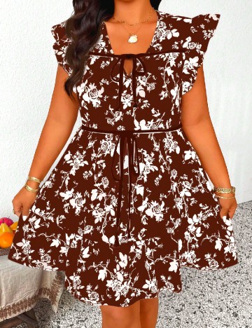 Rochie scurta SHEIN CURVE, maro