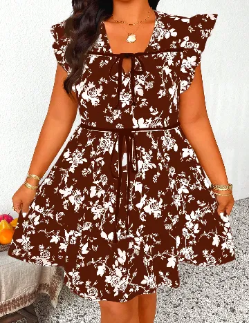 Rochie scurta SHEIN CURVE, maro