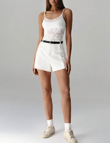Pantaloni scurti SHEIN, alb