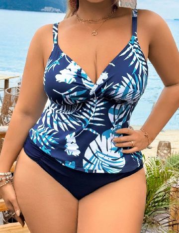 Costum de baie SHEIN CURVE, albastru