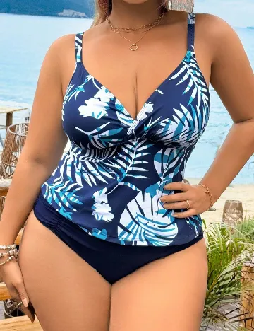 Costum de baie SHEIN CURVE, albastru