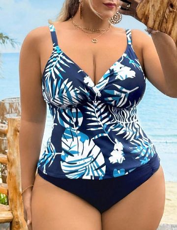 Costum de baie SHEIN CURVE, albastru