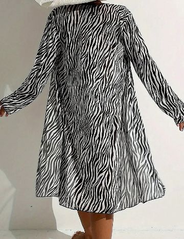 Costum de baie SHEIN, alb/negru