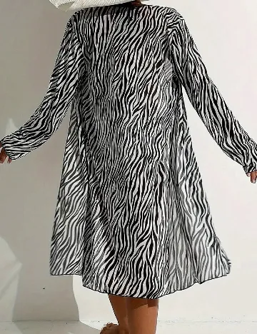 Costum de baie SHEIN, alb/negru