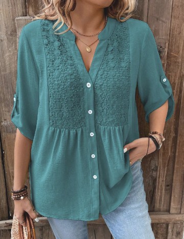 Bluza SHEIN CURVE, albastru