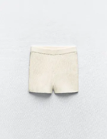 Pantaloni scurti Zara, ecru