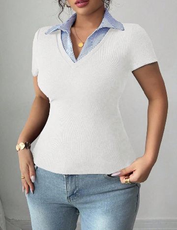 Tricou SHEIN CURVE, alb
