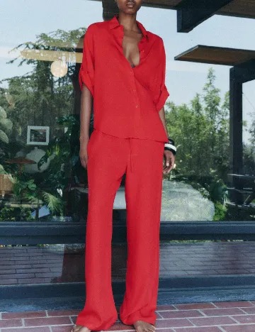 Pantaloni Zara, rosu