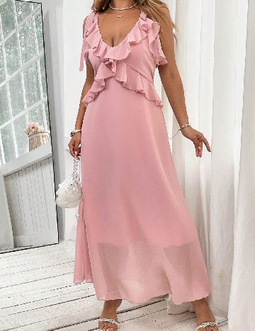 Rochie lunga SHEIN CURVE, roz