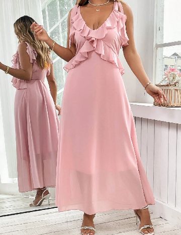 Rochie lunga SHEIN CURVE, roz