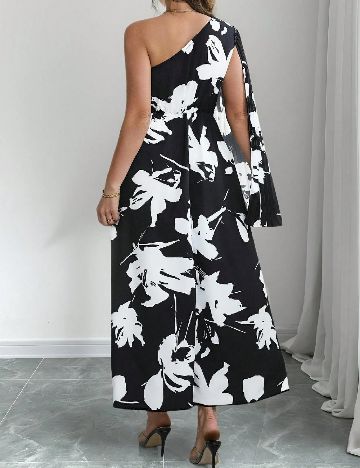 Rochie lunga SHEIN CURVE, negru/alb