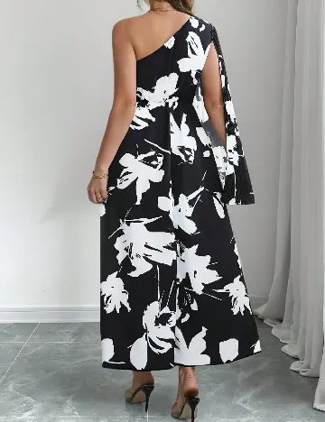 Rochie lunga SHEIN CURVE, negru/alb