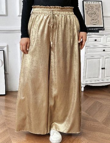 Pantaloni SHEIN CURVE, auriu