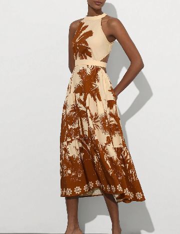 Rochie medie SHEIN, maro/crem