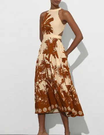 Rochie medie SHEIN, maro/crem