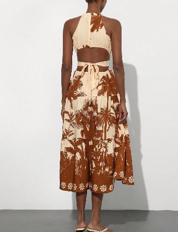 Rochie medie SHEIN, maro/crem