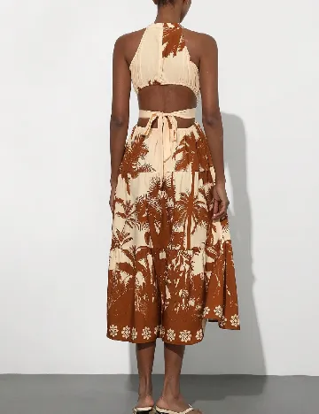 Rochie medie SHEIN, maro/crem