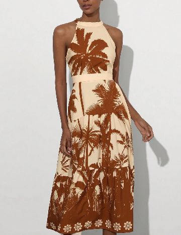 Rochie medie SHEIN, maro/crem