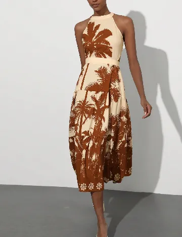 Rochie medie SHEIN, maro/crem