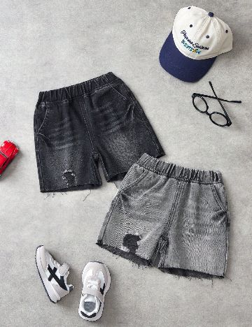 Set Pantaloni scurti 2 bucati Shein Kids, gri