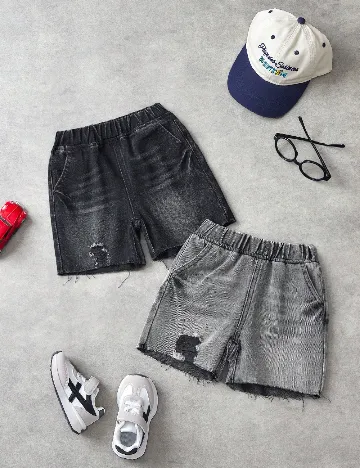 Set Pantaloni scurti 2 bucati Shein Kids, gri